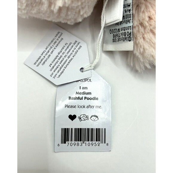 Jellycat Bashful Poodle Blush Pink Medium Size With Tags - Retired BAS3PDL - Picture 9 of 15